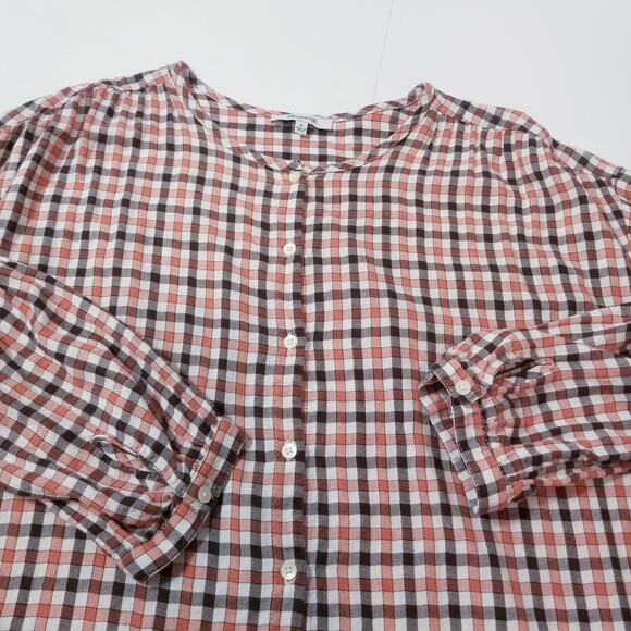 Madewell Plaid Long Sleeves Blouse Button Front - Picture 6 of 8